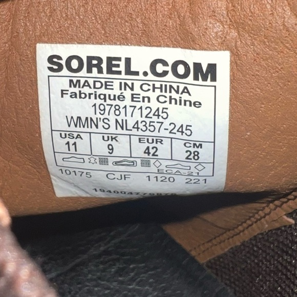 Sorel Women's Joan Of Arctic Wedge II Chelsea Boot Brown, Size 11 - Picture 7 of 9